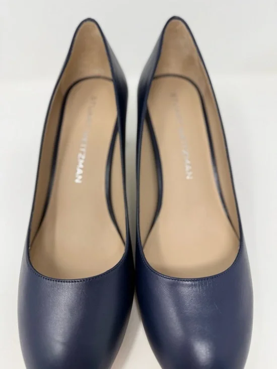 New Stuart Weitzman Babette Pump Blue Leather Sz 9 - Picture 13 of 15